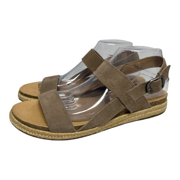 Lucky Brand Gadine Espadrille Sandal Women's Sz 10M Tan Ankle Strap Adjustable - Picture 1 of 9